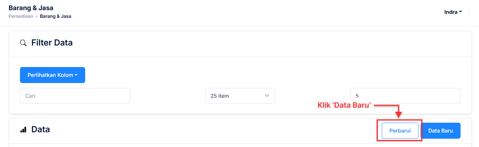 Halaman Barang &amp; Jasa