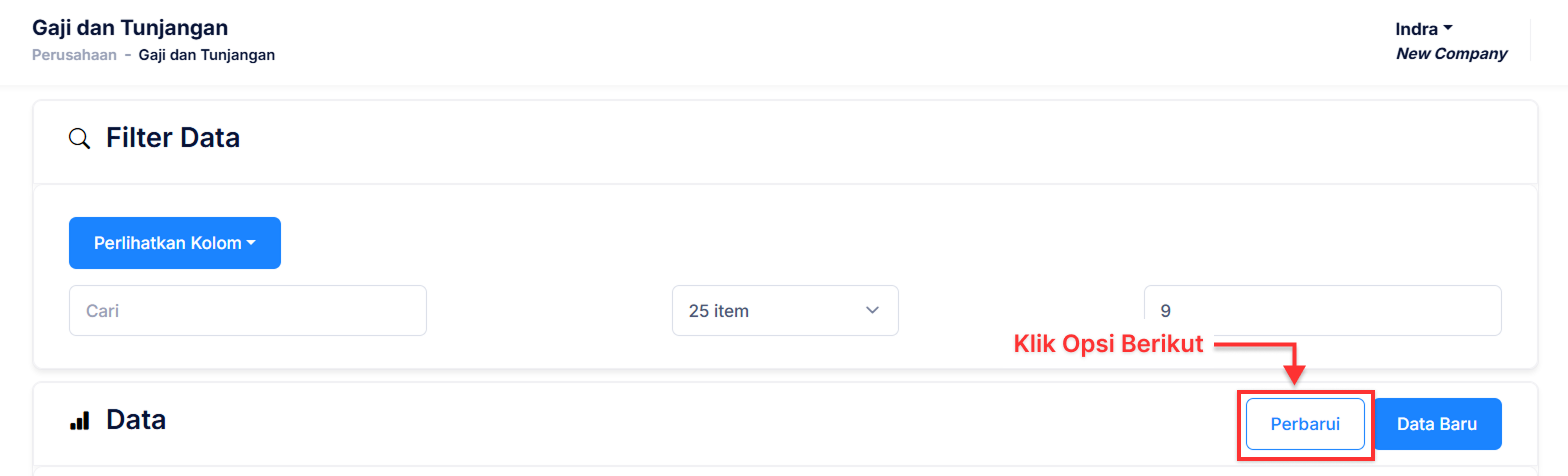 Halaman Gaji dan Tunjangan