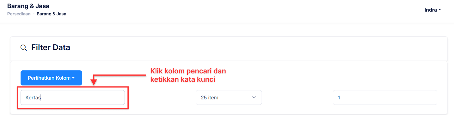 Halaman Barang &amp; Jasa