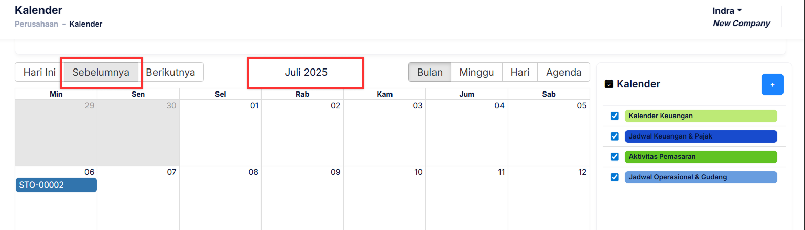 Halaman Kalender
