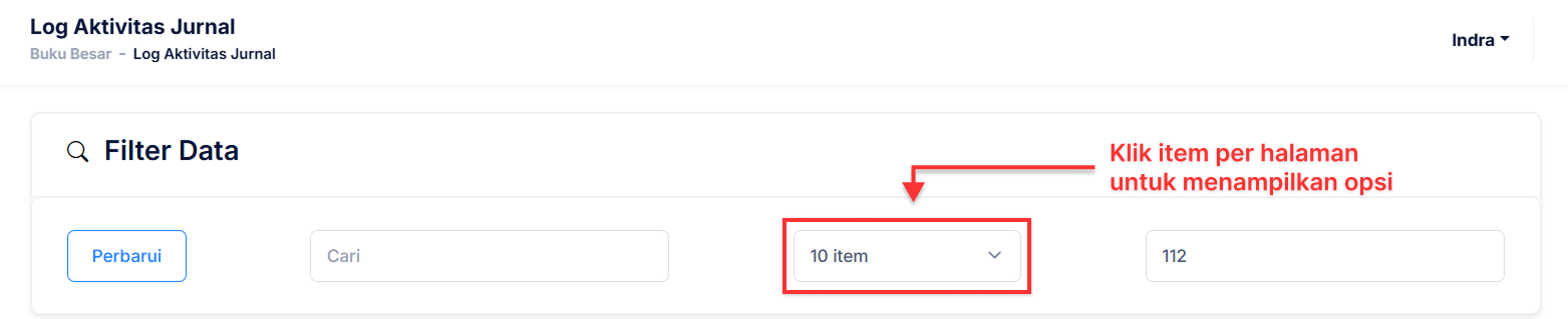 Halaman Log Aktivitas