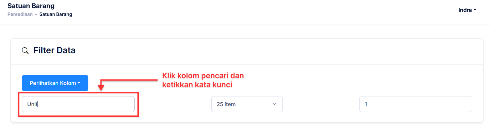 Halaman Satuan Barang