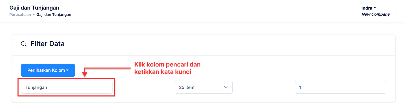 Halaman Gaji dan Tunjangan