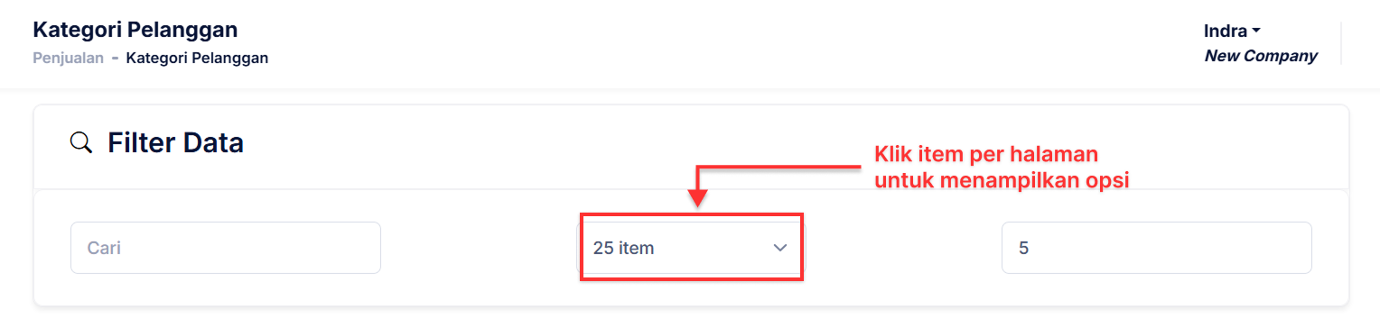 Halaman Kategori Pelanggan