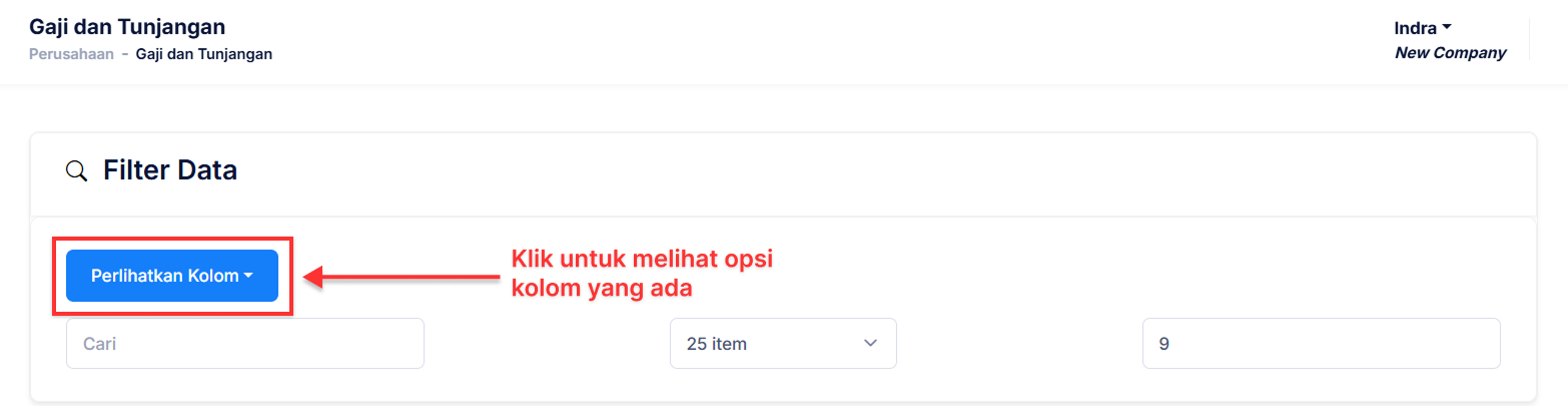 Halaman Gaji dan Tunjangan