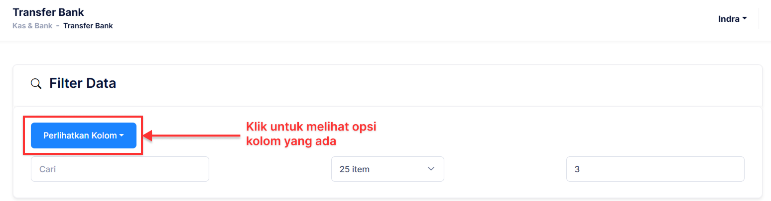 Halaman Transfer Bank