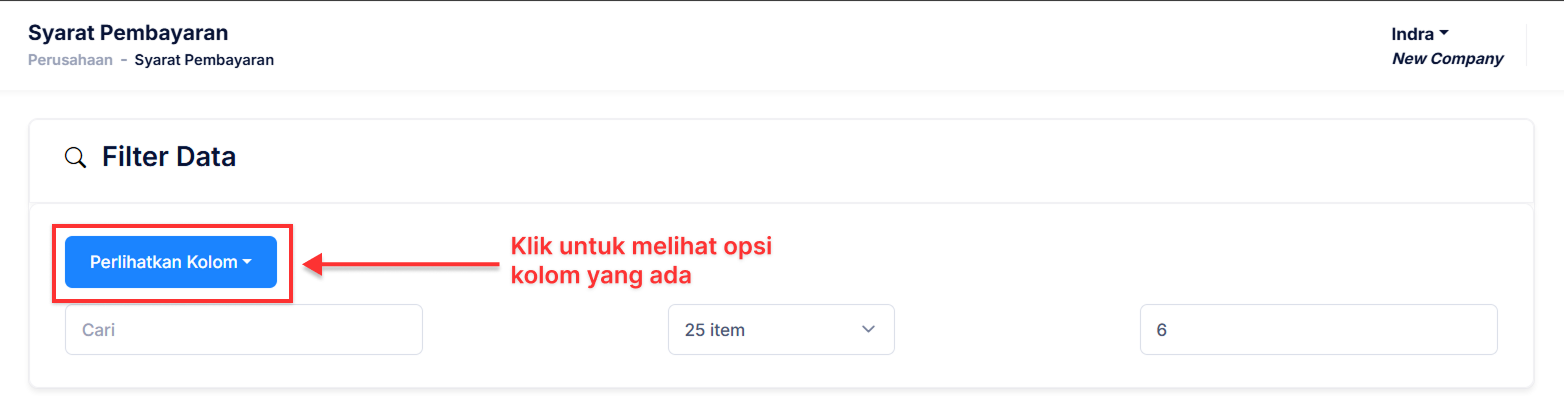 Halaman Syarat Pembayaran