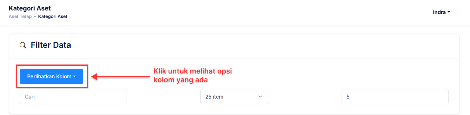 Halaman Kategori Aset