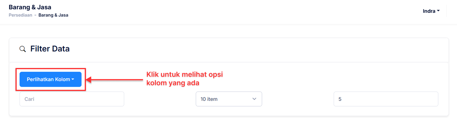 Halaman Barang &amp; Jasa