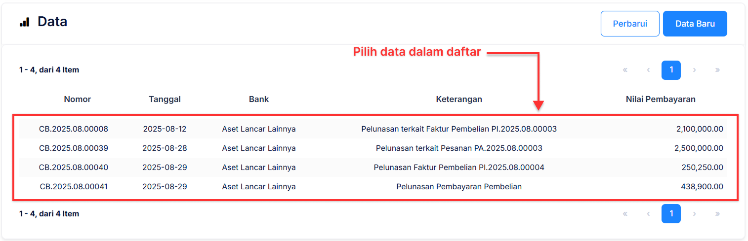 Halaman Pembayaran Pembelian