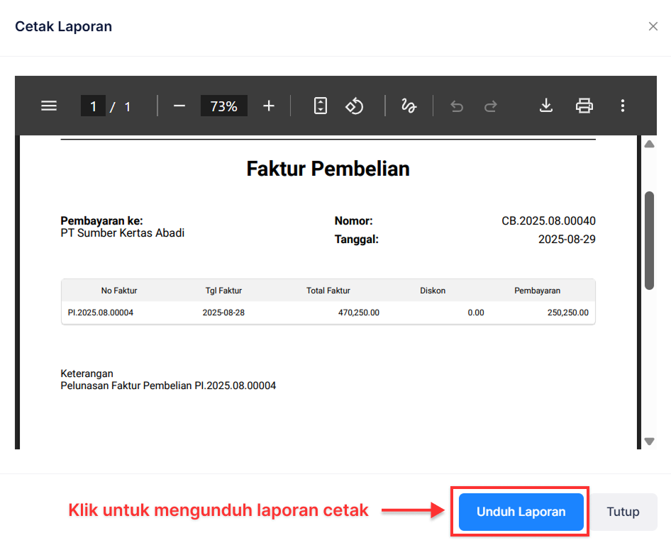 Halaman Pembayaran Pembelian