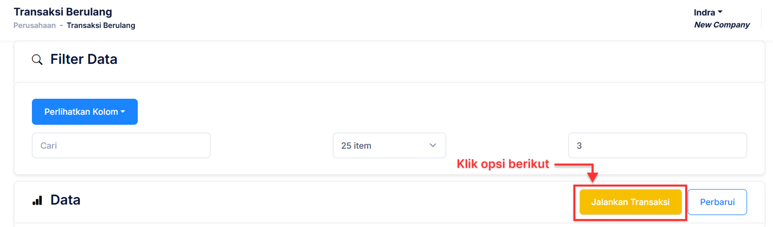 Halaman Transaksi Berulang