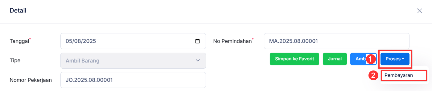 Halaman Penambahan Bahan Baku