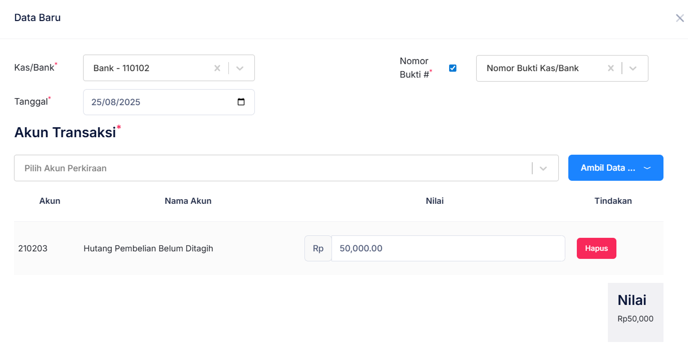 Halaman Pekerjaan Pesanan