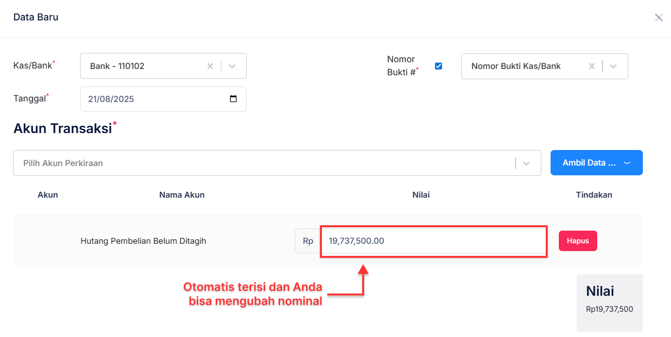 Halaman Pencatatan Gaji