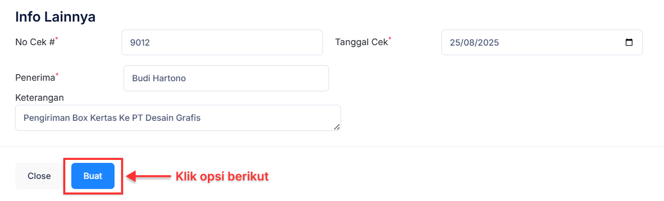 Halaman Pekerjaan Pesanan