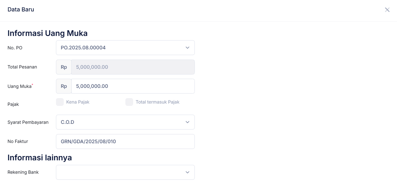 Halaman Pesanan Pembelian