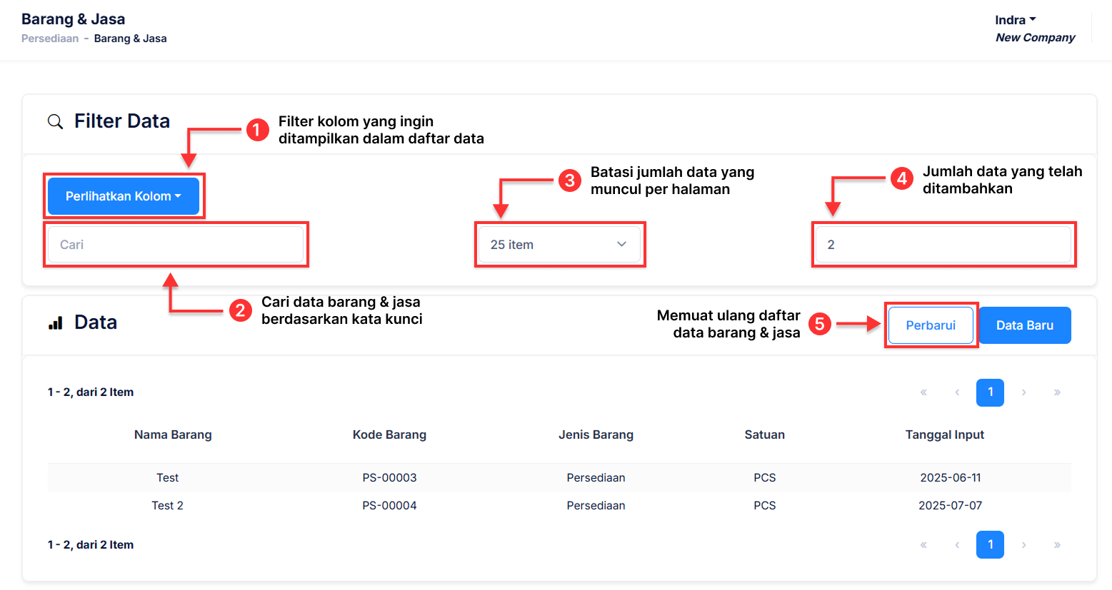 Halaman Barang &amp; Jasa