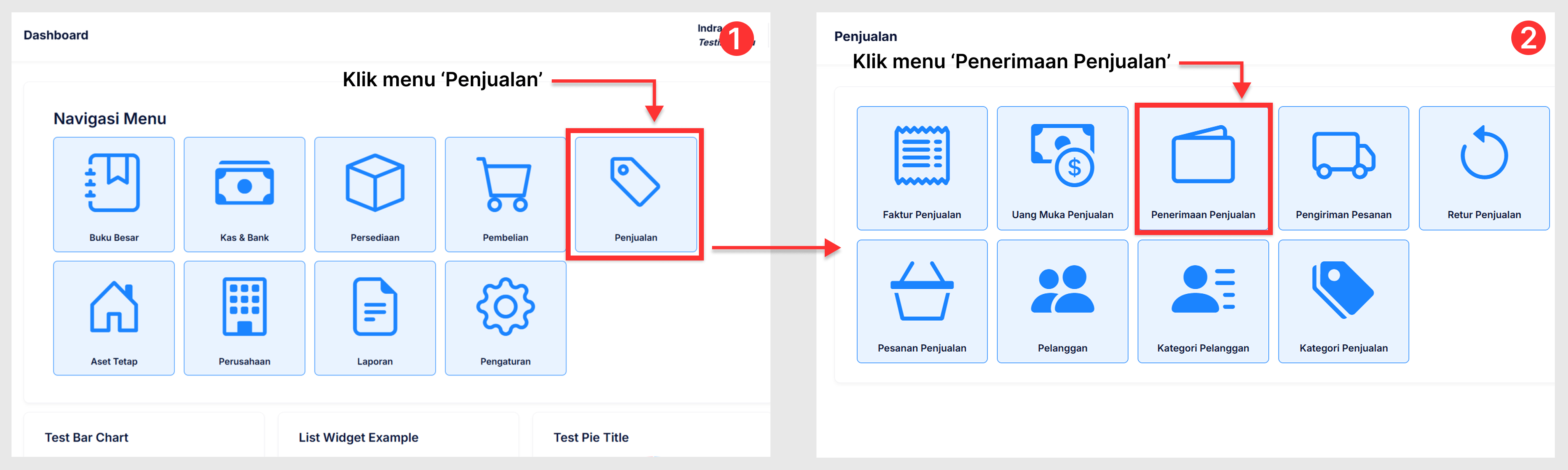Halaman Penerimaan Penjualan