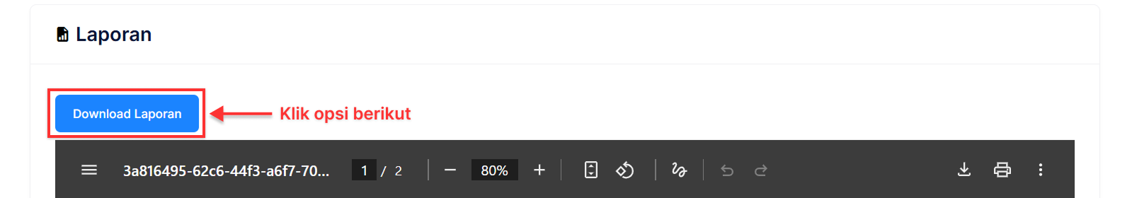 Halaman Histori Piutang