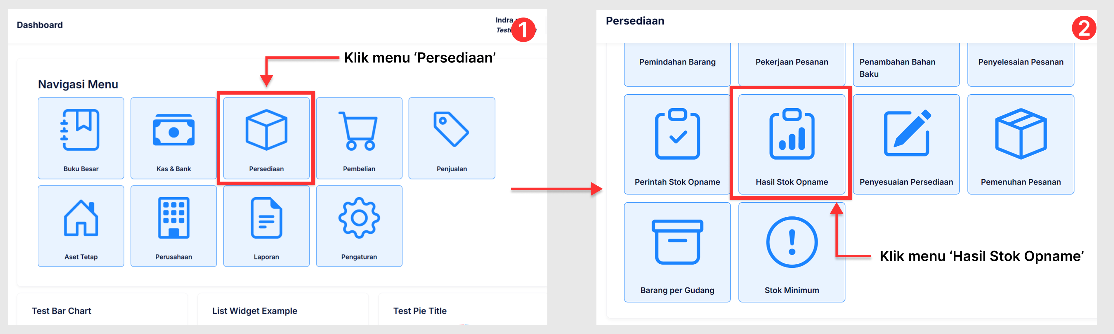 Halaman Hasil Perintah Stok