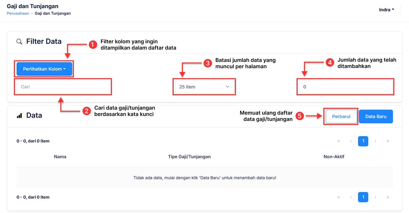 Halaman Gaji dan Tunjangan