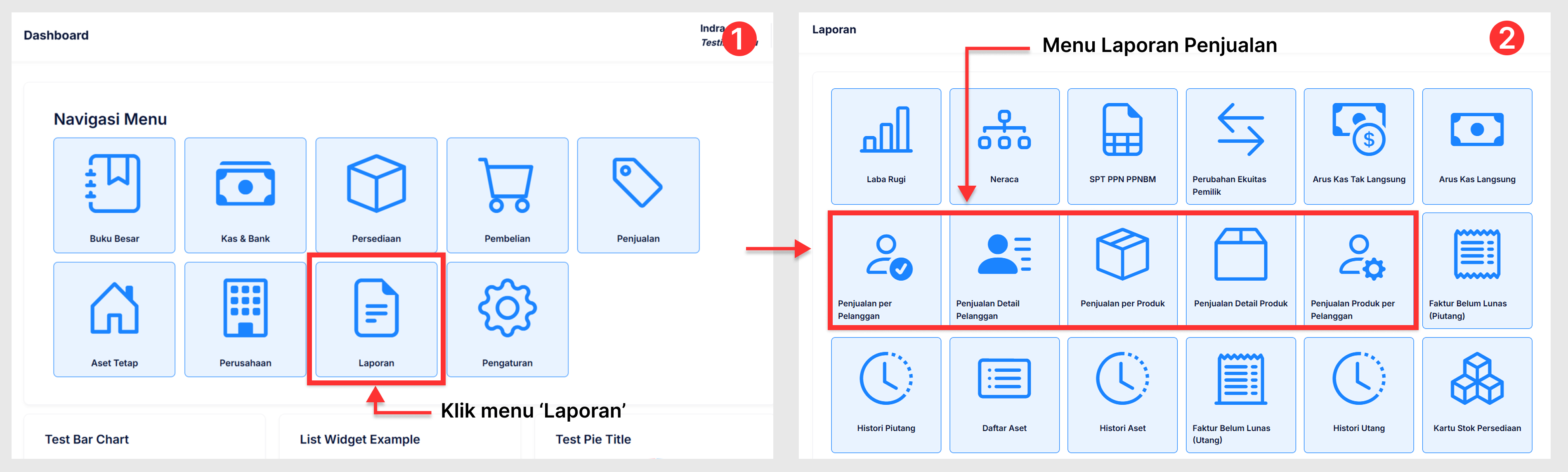 Halaman Laporan Penjualan