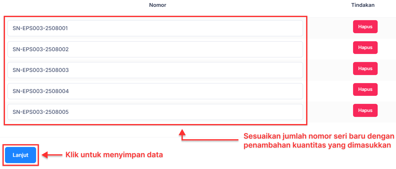 Halaman Pekerjaan Pesanan