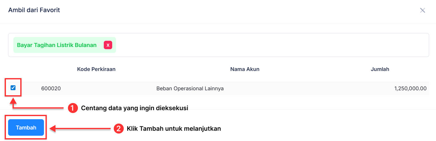 Halaman Pencatatan Beban
