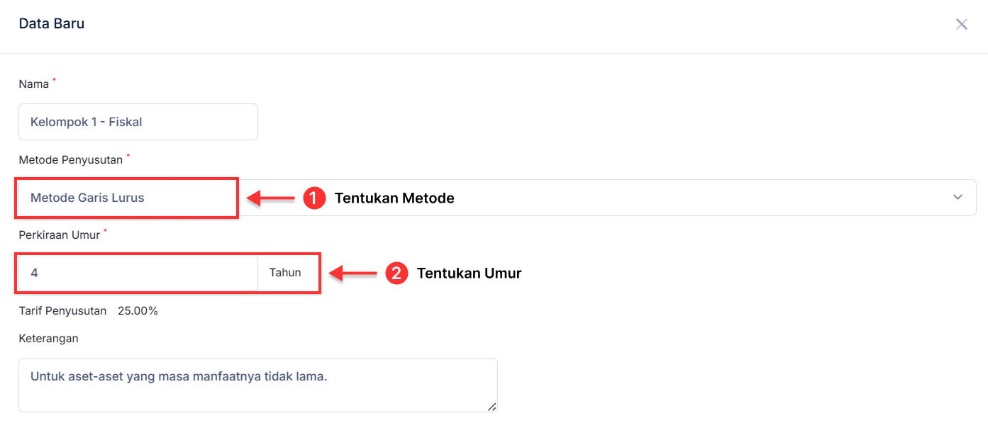 Halaman Kategori Aset Pajak