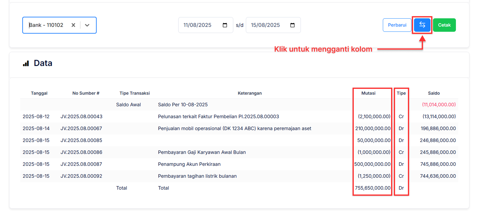Halaman Transfer Bank