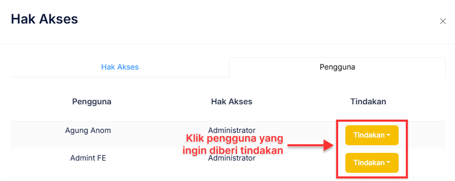 Langkah Mengubah Akses